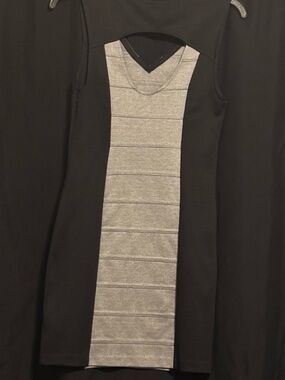 Guess Black Mini Dress Elegant and coquette with Gray Center Panel